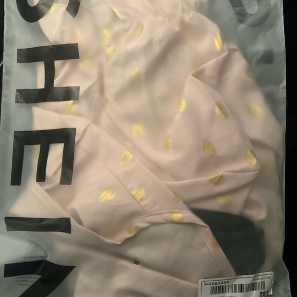 SHEIN Golden Dot Print Flounce Sleeve Overlap Collar Bodysuit - Picture 4 of 5